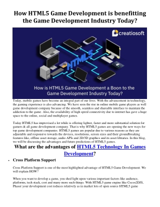 How HTML5 Game Development is benefitting the Game Development Industry Today?