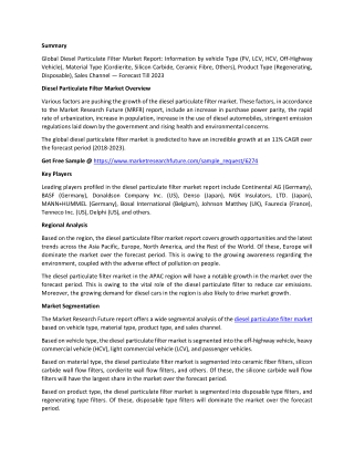 Diesel Particulate Filter Market