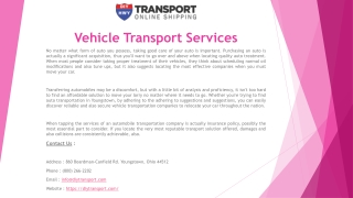 Vehicle Transport Services