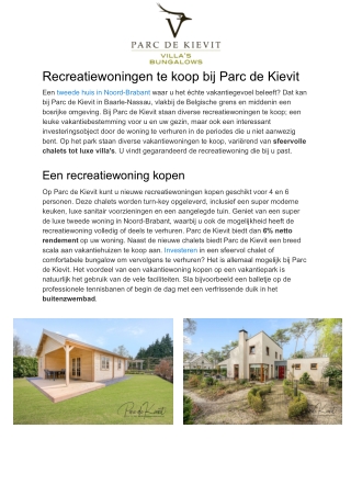 Recreatiewoning te koop