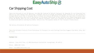 Car Shipping Cost