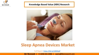 Sleep Apnea Devices Market size is expected to reach $8.8 billion by 2025 - KBV Research