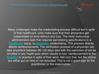 Importance of checklist for Credentialing