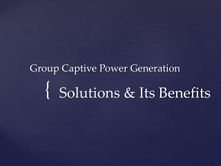 Group Captive Power Generation Solutions & Its Benefits