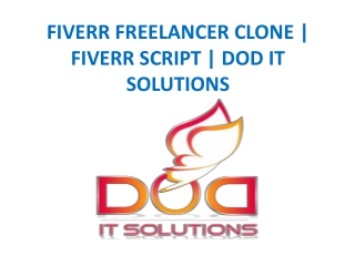 FIVERR FREELANCER CLONE | FIVERR SCRIPT | DOD IT SOLUTIONS