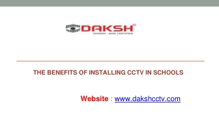 The benefits of installing cctv in schools