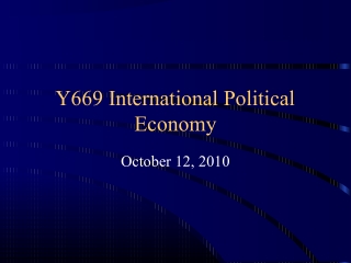 Y669 International Political Economy