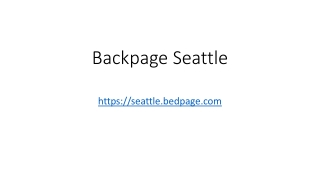 Backpage Seattle