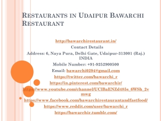 Restaurants in Udaipur Bawarchi Restaurant