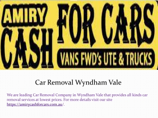 Car Removal in Wyndham Vale