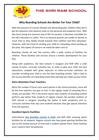Why Boarding Schools Are Better For Your Child?
