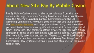 Pay by Mobile Casino - Best New Slots Site UK - Win Upto 500 Free Spins