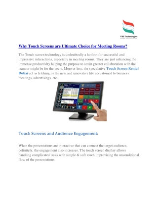 Why Touch Screens are Ultimate Choice for Meeting Rooms?