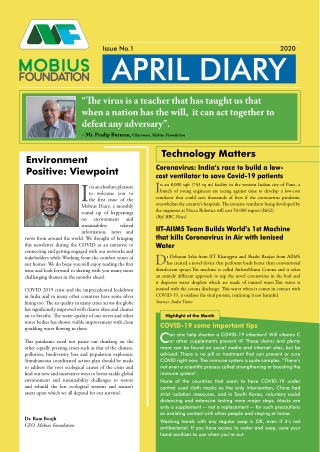 Newsletter - Mobius Foundation Mr Pradip Burman Chairman of Mobius Foundation