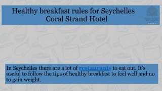 Healthy breakfast rules for Seychelles by Coral Strand Hotel