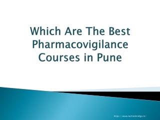 Which Are The Best Pharmacovigilance Courses in Pune?