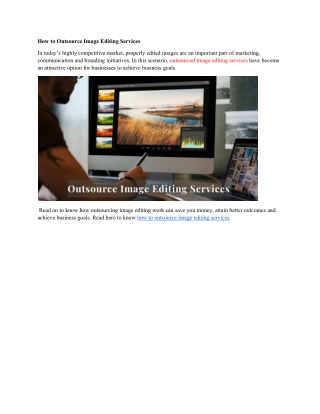 How to Outsource Image Editing Services