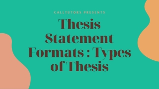 Thesis Statement Formats : Types of Thesis