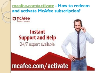 mcafee.com/activate - How to redeem and activate McAfee subscription?