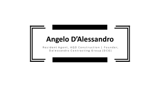 Angelo D’Alessandro - Experienced in Trenchless Rehabilitation