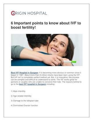 6 Important points to know about IVF to boost fertility!