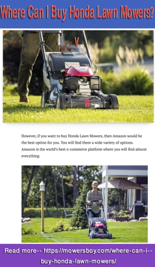 Where Can I Buy Honda Lawn Mowers?