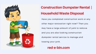 Dumpster Rental Company | Bin Rental Service | Red-E-Bin