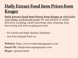 Daily Extract Food Item Prices from Kroger