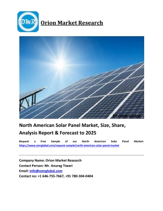 North American Solar Panel Market Growth, Size, Share, Industry Report and Forecast 2019-2025