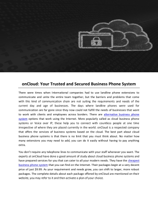 onCloud: Your Trusted and Secured Business Phone System