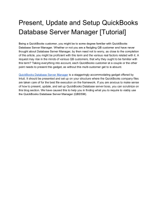 Guide for QuickBooks Databse server manager update