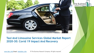 2020 Taxi And Limousine Services Market Industry Outlook, Growth And Trends