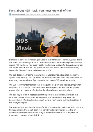 Facts about N95 mask: You must know all of them