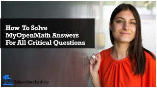 How To Solve MyOpenMath Answers For All Critical Questions