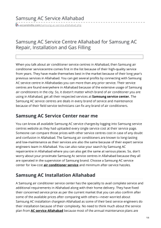 Samsung AC Maintenance Service Allahabad