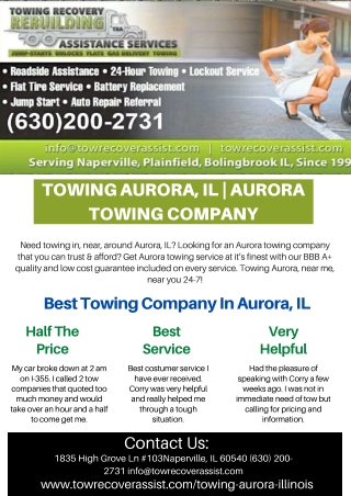 Towing Aurora IL, Aurora Towing Service, Tow Truck In Near Aurora IL