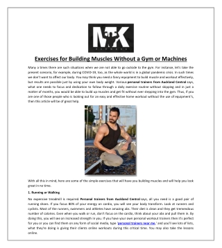 Exercises for Building Muscles Without a Gym or Machines