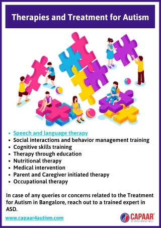 Best Treatment for Autism in Bangalore | Autism Treatment Near Me | CAPAAR