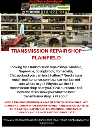 Transmission Repair Near Me, Rebuild, Service, Plainfield