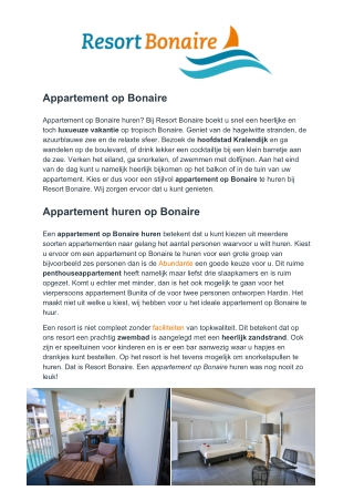 Resort Bonaire - Appartement op Bonaire