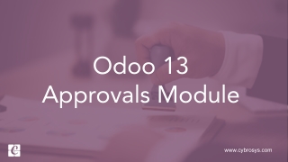 Odoo 13 Approvals Module