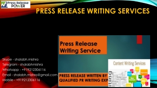 Press Release Writing Services