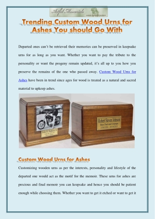 Trending Custom Wood Urns for Ashes You should Go With