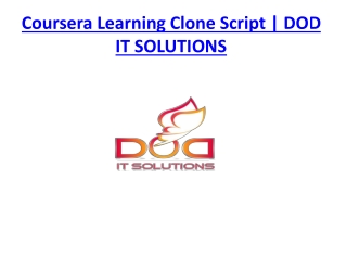 Coursera Learning Clone Script | DOD IT SOLUTIONS