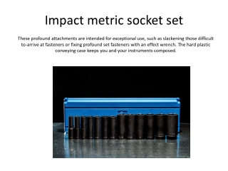 Impact metric socket set