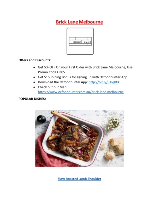 Brick Lane Melbourne takeaway, VIC - 5% off