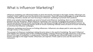 What is Influencer Marketing?