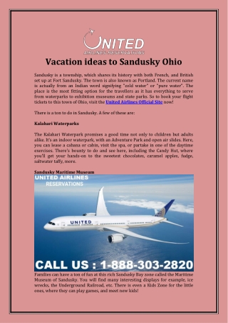 Vacation ideas to Sandusky Ohio