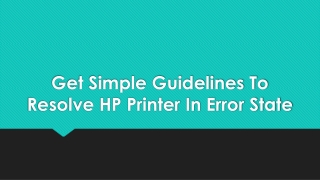 why is my hp printer in an error state