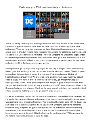 DC In Tv Show